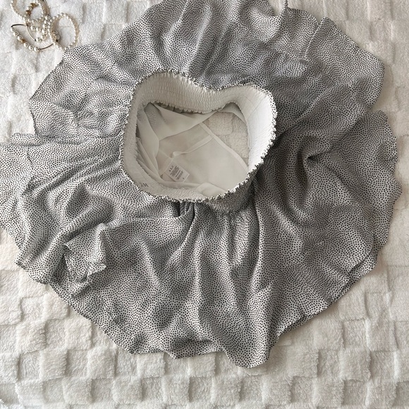 ALC Black and White Smocked Bubble Mini Skirt - Picture 2 of 10